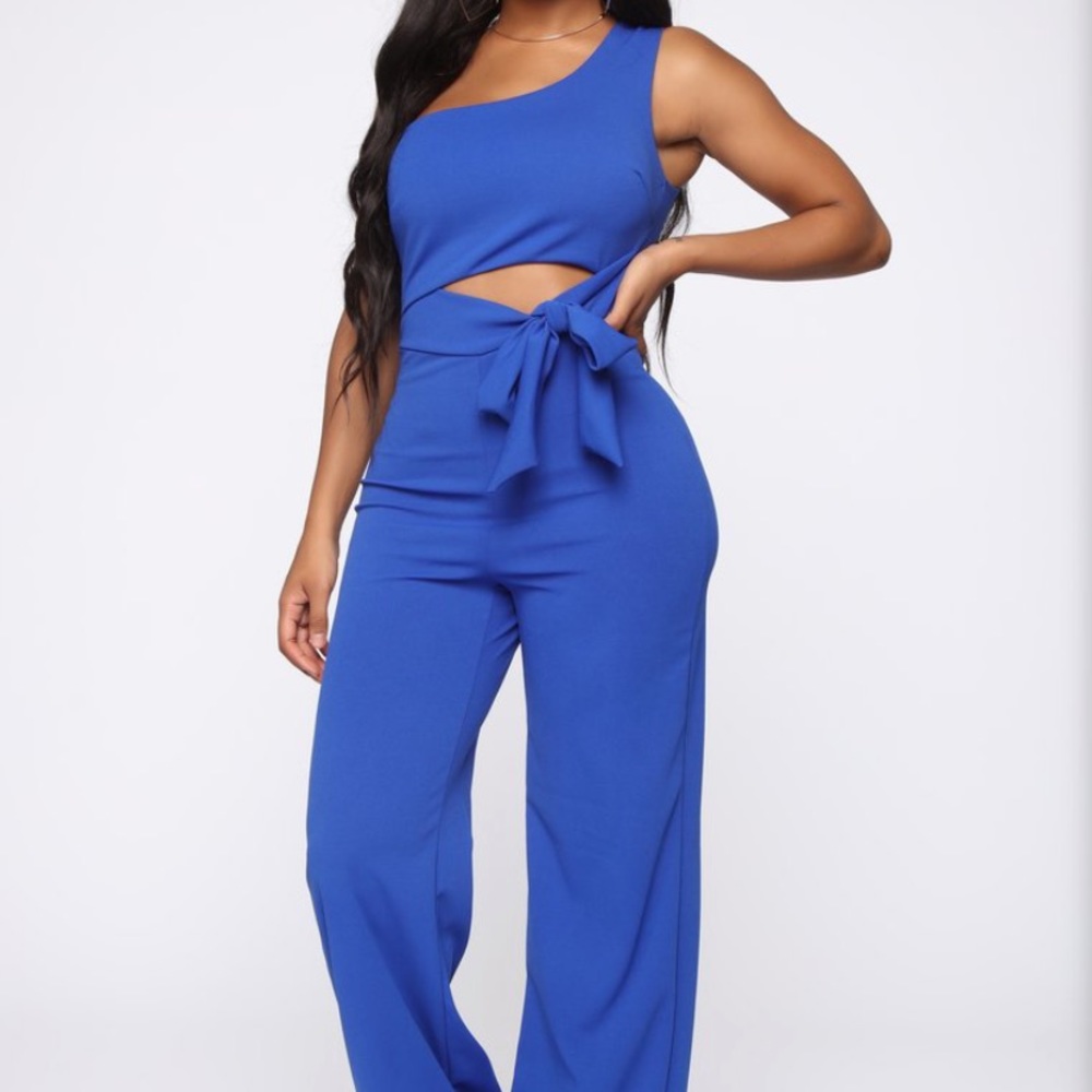 Alana One Shoulder Jumpsuit - Royal Blue